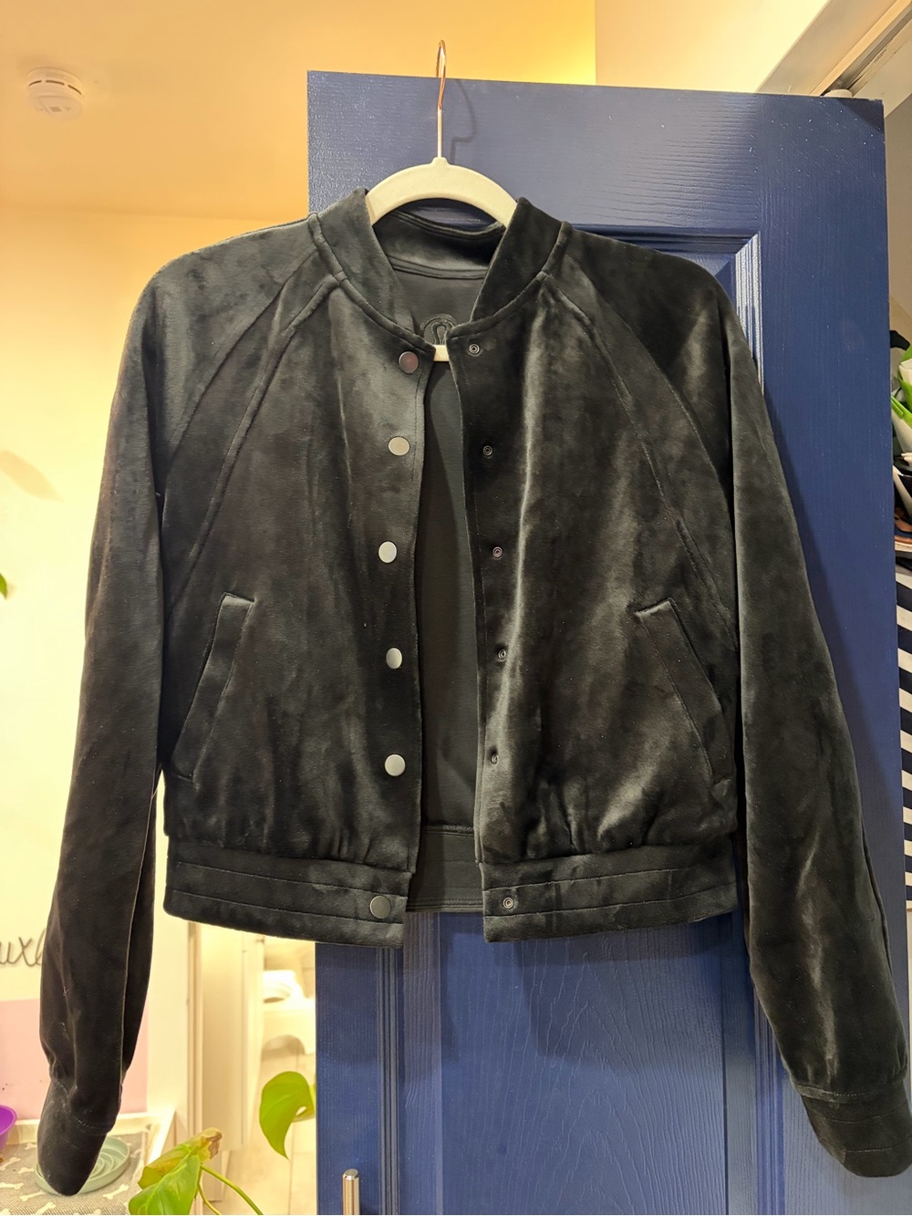lululemon athletica Black Suede Bomber Jacket